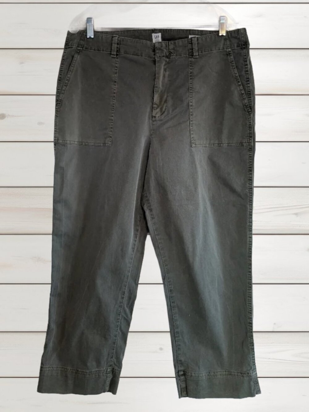 GAP | High Rise Girlfriend Chinos | Green | Size 16
